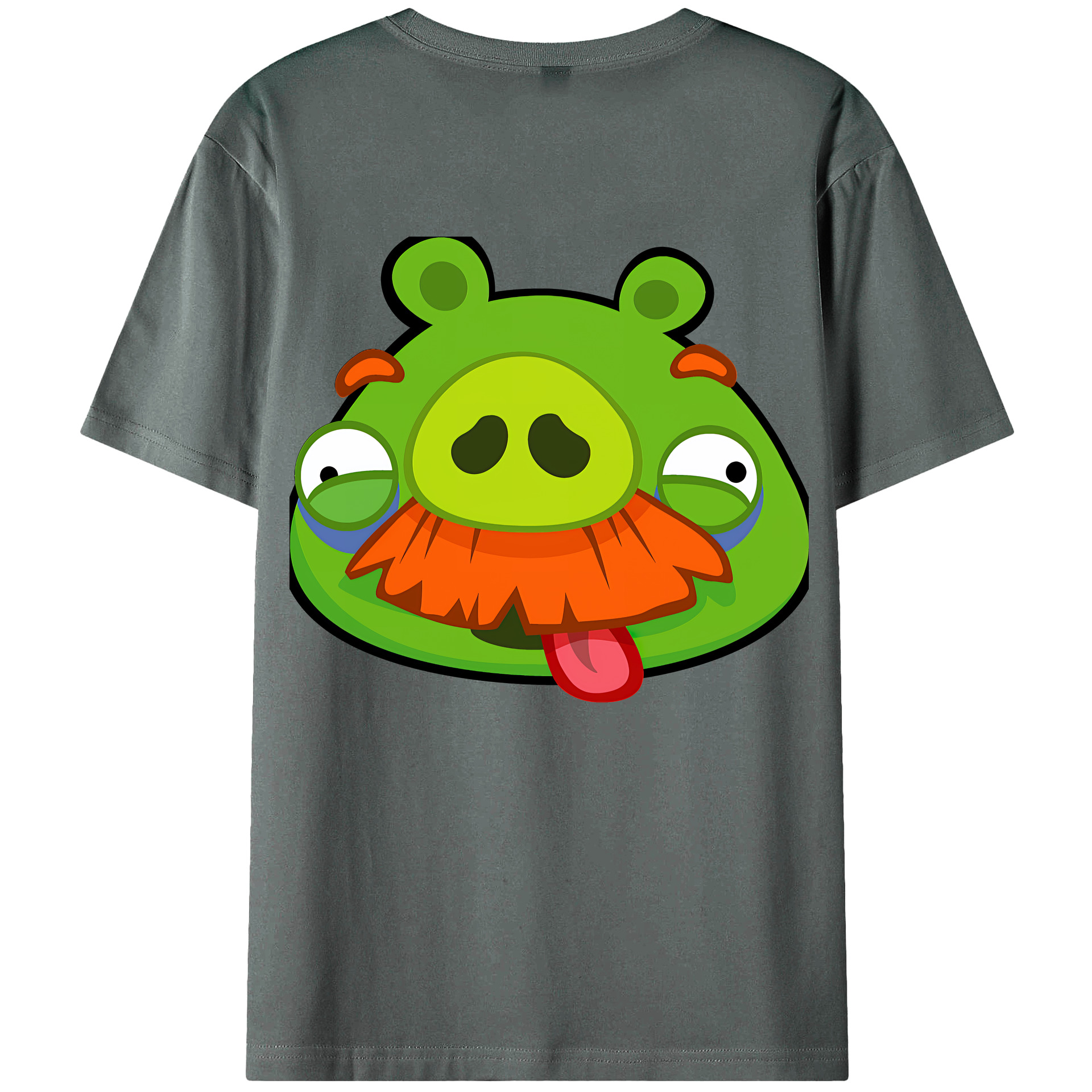 （画像用） Angry Birds アングリーバード 綿100％ メンズ半袖Tシャツ（バックプリント） 通気性